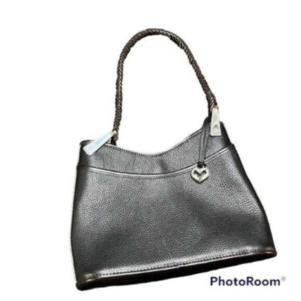 Brighton Smooth Leather Womens Shoulder Bag Structured Croc Detail - Picture 3 of 10